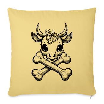 Kuh-Piraten-T-Shirt: Einzigartig, Sei Du - Sofakissenbezug 45 x 45 cm - Hellgelb - Vorne