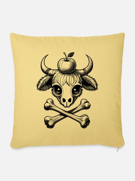 Swiss Cow & Apple: Historical Humor T-Shirt - Sofa pillowcase 17,3'' x 17,3'' (45 x 45 cm) - washed yellow