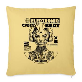 Futuristisches Elektronik-Shirt für Musikfans - Sofakissenbezug 45 x 45 cm - Hellgelb - Vorne