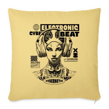 Cyber Beat Festival Musik T-Shirt - Sofakissenbezug 45 x 45 cm - Hellgelb - Vorne