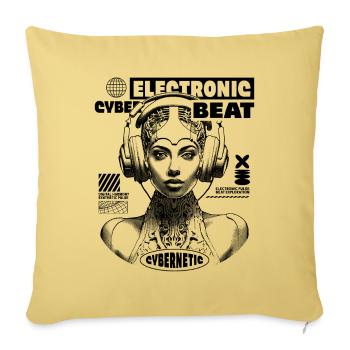 Futuristic Sci-Fi Electronic Music T-Shirt - Sofa pillowcase 17,3'' x 17,3'' (45 x 45 cm) - washed yellow - Front