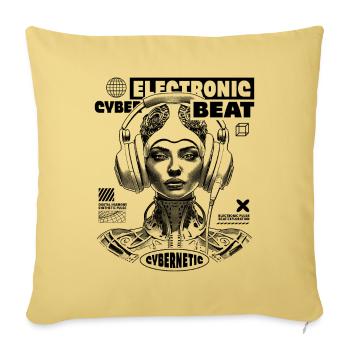 Futuristic Space Woman Shirt for Techno Freaks - Sofa pillowcase 17,3'' x 17,3'' (45 x 45 cm) - washed yellow - Front
