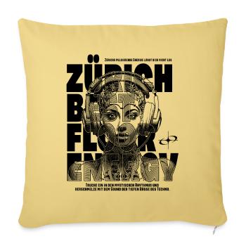 Zürich Techno – Space Astronautin T-Shirt - Sofakissenbezug 45 x 45 cm - Hellgelb - Vorne