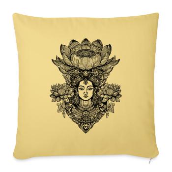Lotusblume Frauenpower Shirt für Yoga-Fans - Sofakissenbezug 45 x 45 cm - Hellgelb - Vorne