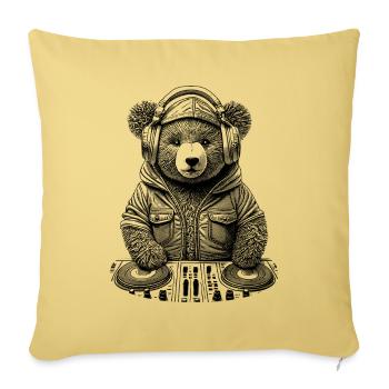 Teddybär an den Decks – Perfektes Shirt für Partys - Sofakissenbezug 45 x 45 cm - Hellgelb - Vorne