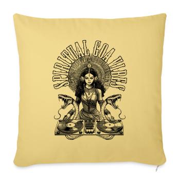 Spiritual Goa Music T-Shirt - Sofa pillowcase 17,3'' x 17,3'' (45 x 45 cm) - washed yellow - Front