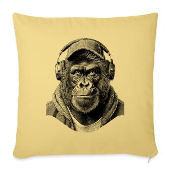 T-shirt de rue Silverback - Housse de coussin décorative 45 x 45 cm - jaune délavé - Devant