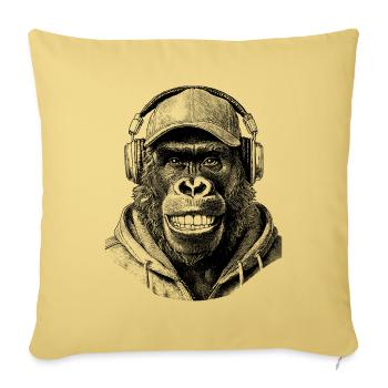 Urban Gorille : Chemise mode - Housse de coussin décorative 45 x 45 cm - jaune délavé - Devant
