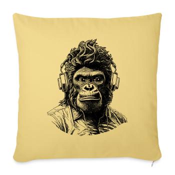 T-shirt urbain Gorilla Groove avec une touche hip-hop - Housse de coussin décorative 45 x 45 cm - jaune délavé - Devant