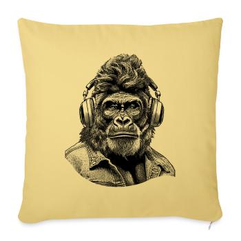 Chemise Hard Rock Gorilla Design - Housse de coussin décorative 45 x 45 cm - jaune délavé - Devant