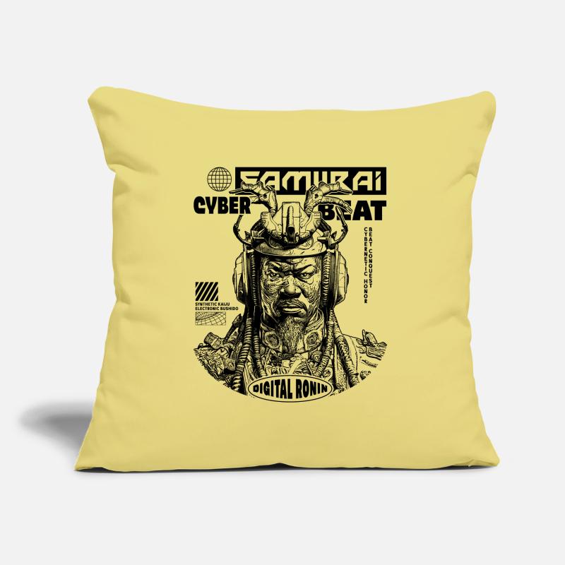 Futuristic samurai shirt for techno anime fans Sofa pillowcase 17,3'' x 17,3'' (45 x 45 cm)