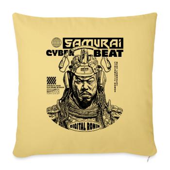 T-shirt techno samouraï pour les fans d’anime - Housse de coussin décorative 45 x 45 cm - jaune délavé - Devant
