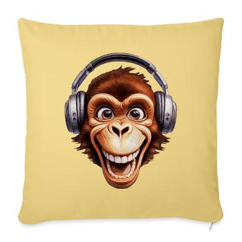 Chemise humoristique avec motif de singe de dessin animé - Housse de coussin décorative 45 x 45 cm - jaune délavé - Devant