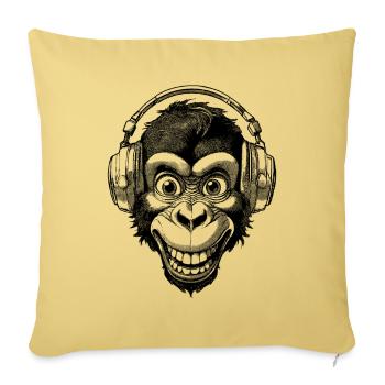 T-shirt chimpanzé pour les éducateurs de musique créative - Housse de coussin décorative 45 x 45 cm - jaune délavé - Devant