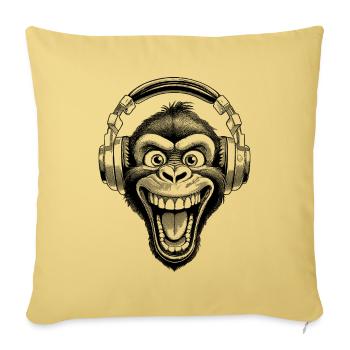 T-shirt Chimpanzé souriant de la culture pop - Housse de coussin décorative 45 x 45 cm - jaune délavé - Devant