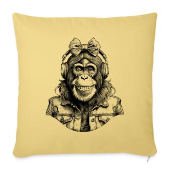 Chemise Chimpanzé Moderne pour les Mélomanes - Housse de coussin décorative 45 x 45 cm - jaune délavé - Devant