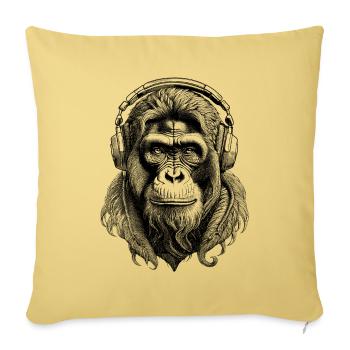Drôle de singe illustration streetwear T-Shirt - Housse de coussin décorative 45 x 45 cm - jaune délavé - Devant