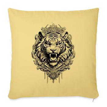 Tiger Streetwear-Shirt mit futuristischem Design - Sofakissenbezug 45 x 45 cm - Hellgelb - Vorne