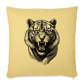 Aggressiver Tiger Shirt für Fitnessstudio - Sofakissenbezug 45 x 45 cm - Hellgelb - Vorne
