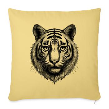 Wildtier-Design: Tiger-T-Shirt für Naturfreunde - Sofakissenbezug 45 x 45 cm - Hellgelb - Vorne