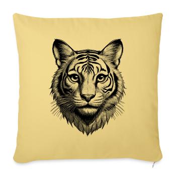 Abenteuer in der Wildnis: Tiger-T-Shirt - Sofakissenbezug 45 x 45 cm - Hellgelb - Vorne