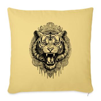 Yoga T-Shirt mit Tiger und Mandala - Sofakissenbezug 45 x 45 cm - Hellgelb - Vorne