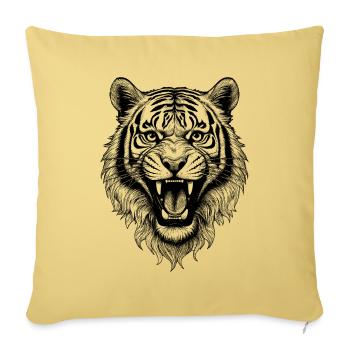 Power und Wildheit im Tiger T-Shirt - Sofakissenbezug 45 x 45 cm - Hellgelb - Vorne