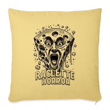 Scary Cheese Shirt: Raclette Nightmare - Sofa pillowcase 17,3'' x 17,3'' (45 x 45 cm) - washed yellow - Front