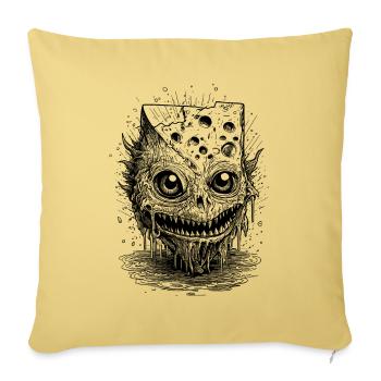 Raclette Trip : Chemise monstre au fromage effrayant - Housse de coussin décorative 45 x 45 cm - jaune délavé - Devant