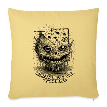 Dark raclette indulgence: Cheese Fright Shirt - Sofa pillowcase 17,3'' x 17,3'' (45 x 45 cm) - washed yellow - Front