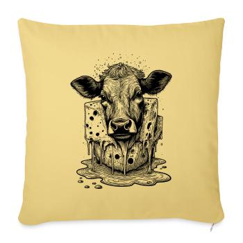 Kuh Raclette Shirt inspiriert vom rustikalen Stil - Sofakissenbezug 45 x 45 cm - Hellgelb - Vorne