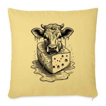 Alm raclette shirt with rustic Swiss flair - Sofa pillowcase 17,3'' x 17,3'' (45 x 45 cm) - washed yellow - Front