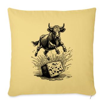 Spritziges Shirt: Kuh & Käse – perfekte Paarung - Sofakissenbezug 45 x 45 cm - Hellgelb - Vorne