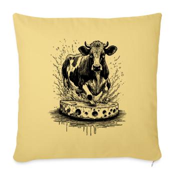 Cheese Cow Madness Shirt - Sofa pillowcase 17,3'' x 17,3'' (45 x 45 cm) - washed yellow - Front