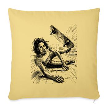 Skater-Chaos auf Rädern Shirt - Sofakissenbezug 45 x 45 cm - Hellgelb - Vorne