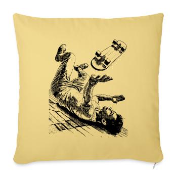 Funny Skater Scene – Cool Crash Shirt - Sofa pillowcase 17,3'' x 17,3'' (45 x 45 cm) - washed yellow - Front