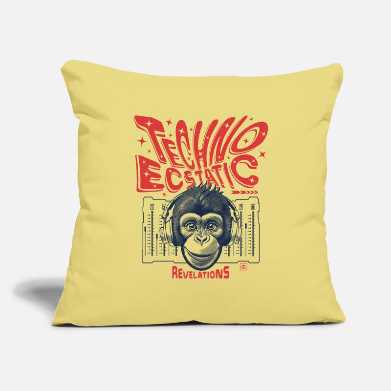 Euphoric Beats: Monkey Shirt and Techno Culture Sofa pillowcase 17,3'' x 17,3'' (45 x 45 cm)