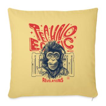 Revelations Shirt: Monkey, Techno and Ecstatic Beats - Sofa pillowcase 17,3'' x 17,3'' (45 x 45 cm) - washed yellow - Front