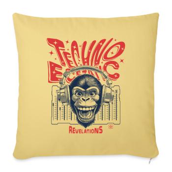 Urban Streetwear Shirt: Monkey in Techno Fever - Sofa pillowcase 17,3'' x 17,3'' (45 x 45 cm) - washed yellow - Front
