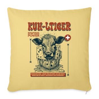 Swiss Cow Shirt: Käseblock trifft Kultkuh - Sofakissenbezug 45 x 45 cm - Hellgelb - Vorne