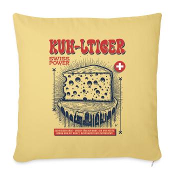 Love Switzerland – Un t-shirt célèbre le fromage et la vache - Housse de coussin décorative 45 x 45 cm - jaune délavé - Devant