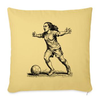 Frauenfußball Shirt: Spielfreude mit Power zeigen - Sofakissenbezug 45 x 45 cm - Hellgelb - Vorne