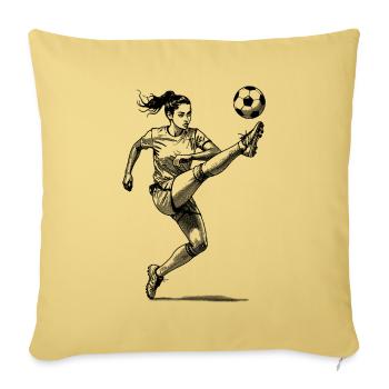 Kicker en ligne de mire : le football féminin et les buteuses - Housse de coussin décorative 45 x 45 cm - jaune délavé - Devant