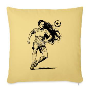 Torschuss! Fußball-Shirt für Freizeitspielerinnen! - Sofakissenbezug 45 x 45 cm - Hellgelb - Vorne