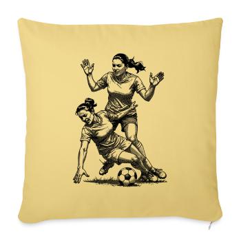 Kampf um den Ball! Fußball Shirt für Spielerinnen. - Sofakissenbezug 45 x 45 cm - Hellgelb - Vorne