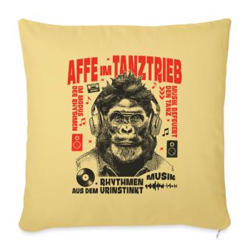 Gorilla Vibes Shirt: Glasses & Headphone Look - Sofa pillowcase 17,3'' x 17,3'' (45 x 45 cm) - washed yellow - Front