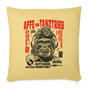 Urban Sound Shirt: Gorilla hears, not dances - Sofa pillowcase 17,3'' x 17,3'' (45 x 45 cm) - washed yellow - Front