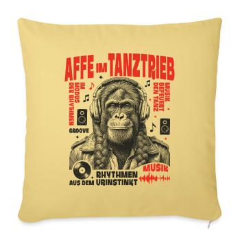 Funk Rock Shirt: Zopf-Affe im Groovegewitter - Sofakissenbezug 45 x 45 cm - Hellgelb - Vorne