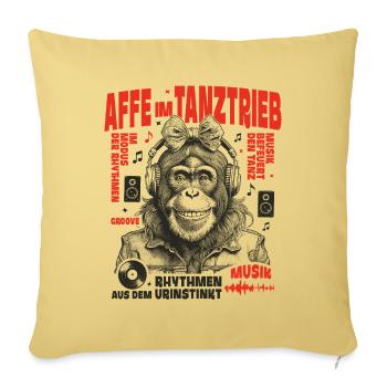Monkey on Beats Shirt : De la musique avec de l’attitude - Housse de coussin décorative 45 x 45 cm - jaune délavé - Devant