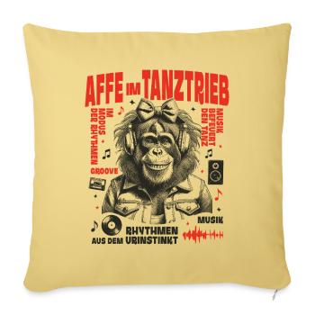 Chemise Diva : Monkey Groove avec nœud permanent - Housse de coussin décorative 45 x 45 cm - jaune délavé - Devant